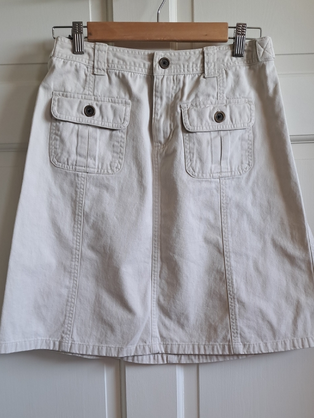 Vintage Y2k A-Line Utility Cargo Skirt Cotton Knee Length Causal High Waisted